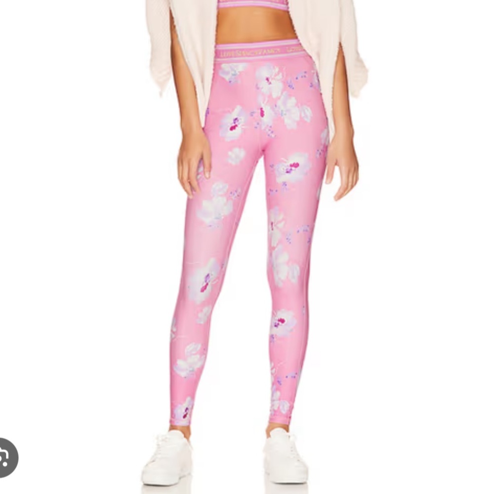 LoveShackFancy Pink and Gold Leggings